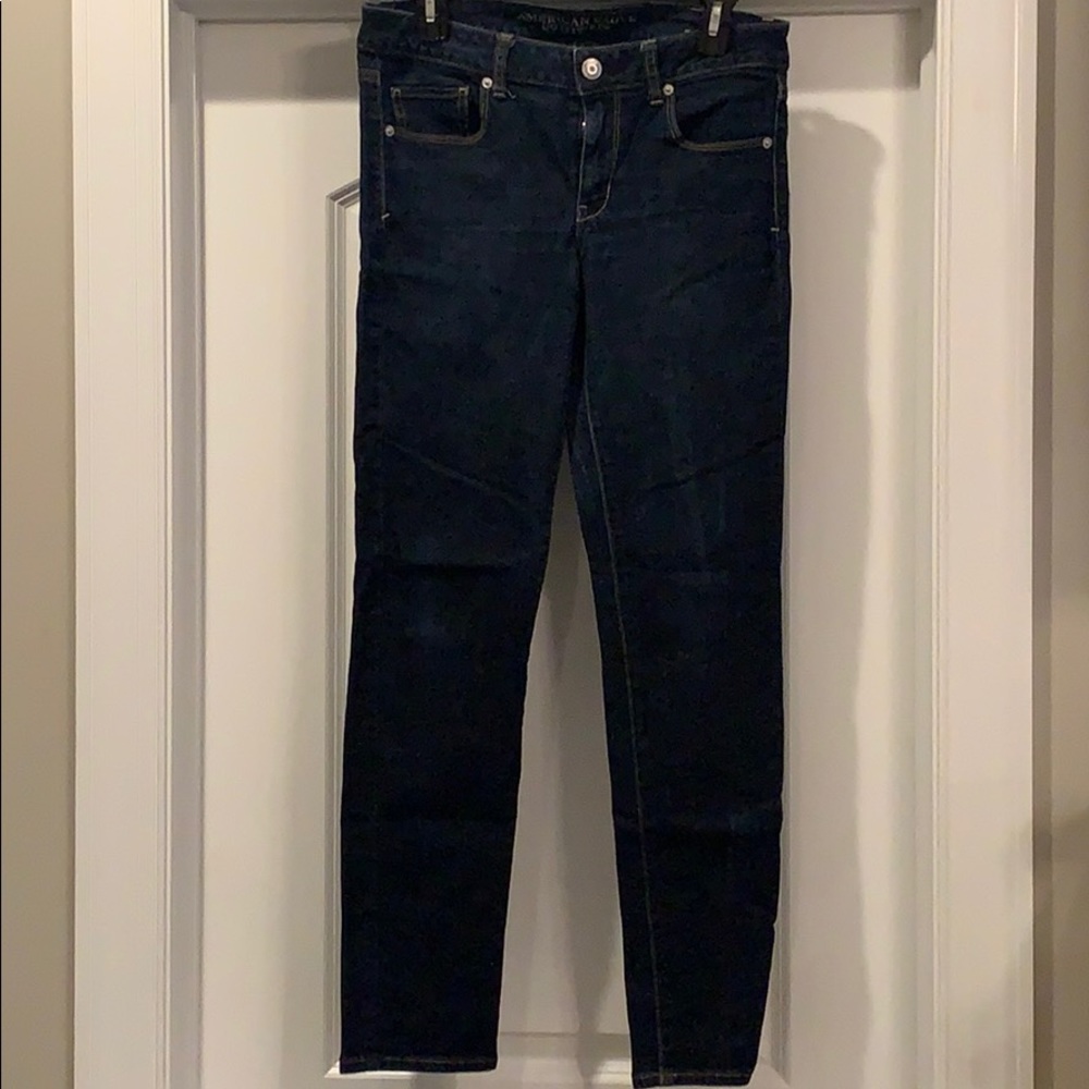 Size 8 Dark Wash American Eagle Skinny Jeans